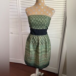 Beautiful Sukhothai mini dress green gold boho Sz large